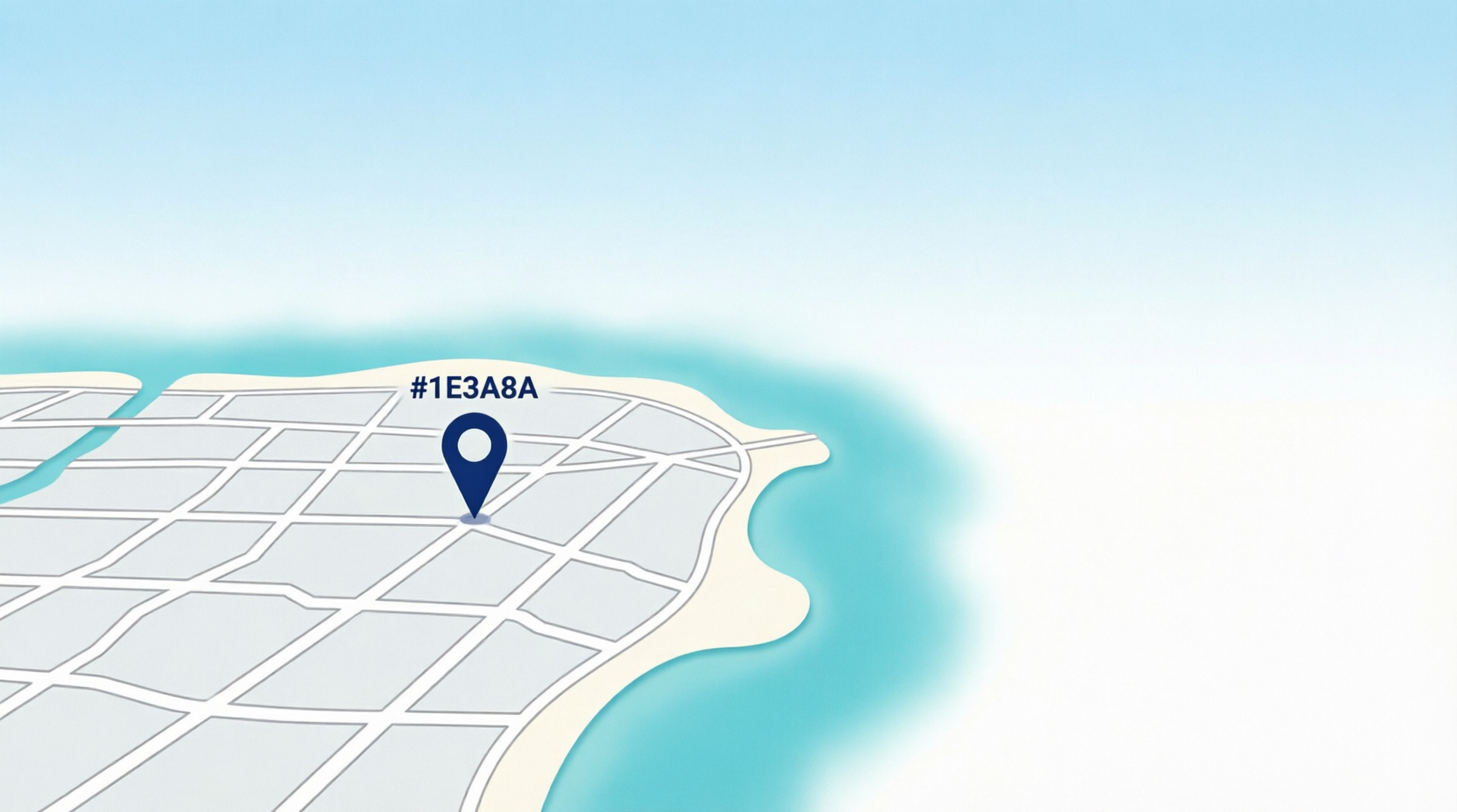 Minimalist illustrated map of Miami neighborhood with location marker